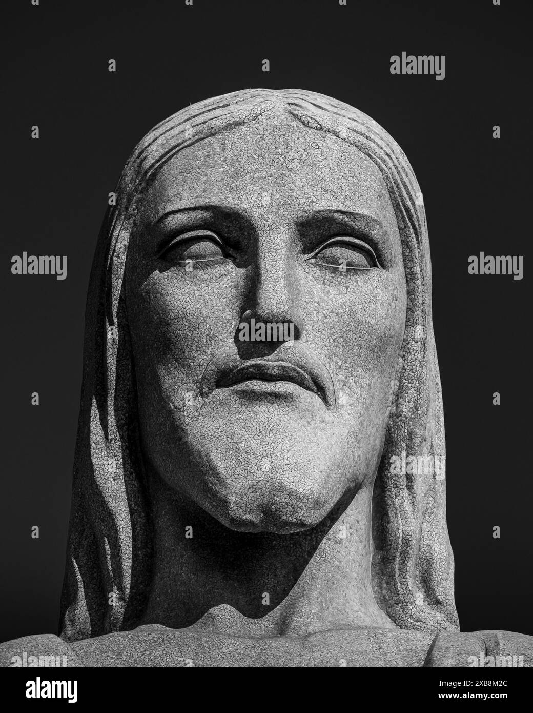 Ein einfarbiges Bild der Christus-Erlöser-Statue in Rio de Janeiro, Brasilien Stockfoto