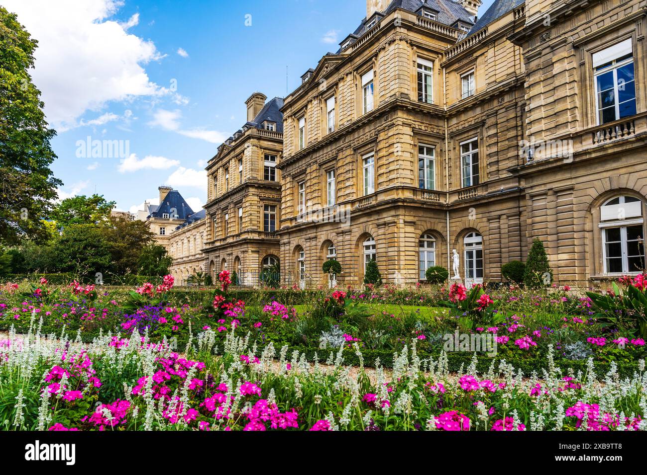 Schloss Luxemburg, Sitz des Senats von Frankreich und des Musée du Luxembourg, im Jardin du Luxembourg, 6. Arrondissement, Paris, Frankreich Stockfoto