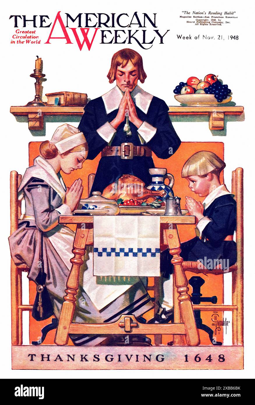 LEYENDECKER J - C - The American Weekly, 21. November 1948. Stockfoto