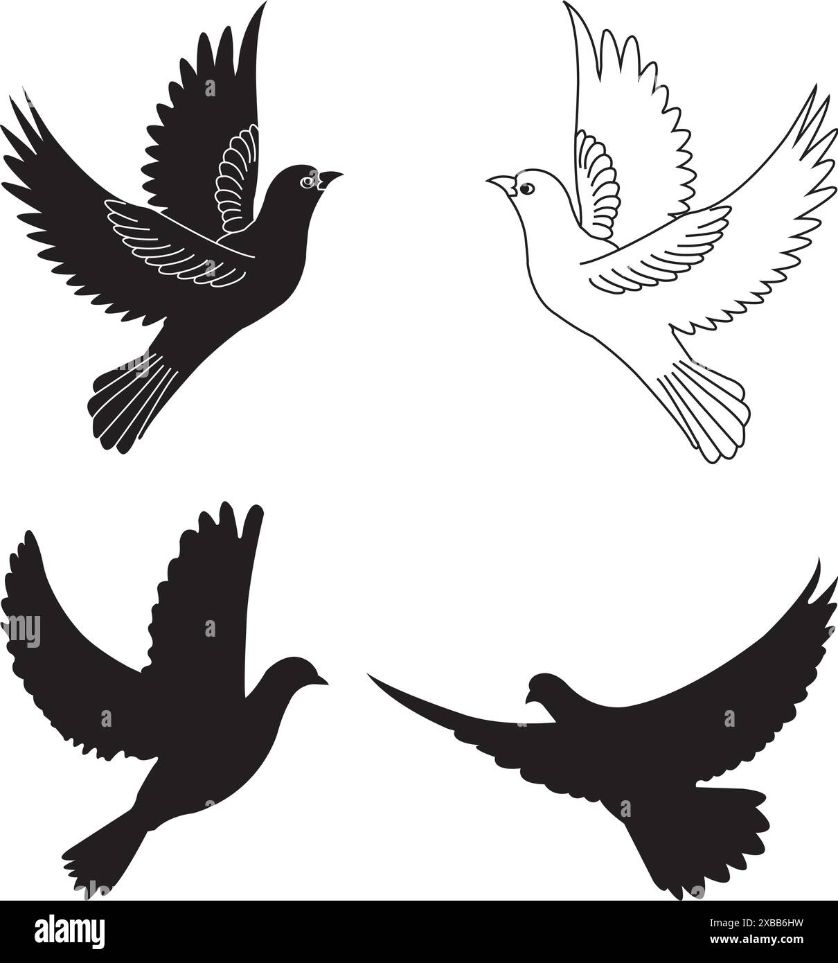 Fliegende Taube Symbol Vektor Illustration Symbol Design Stock Vektor