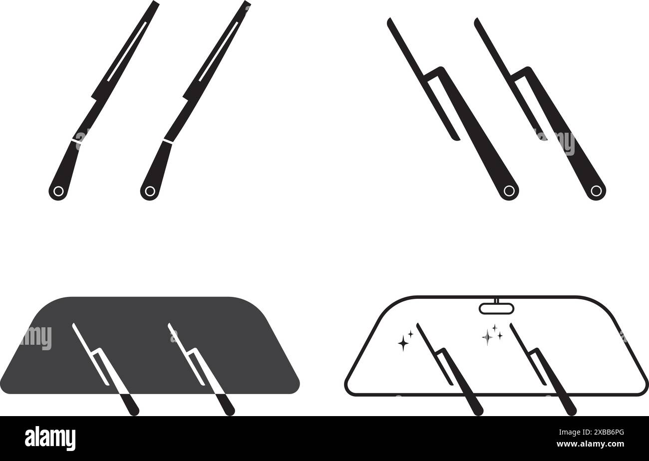 Windschutzscheibenwischer Vektor-Symbol-Design Stock Vektor