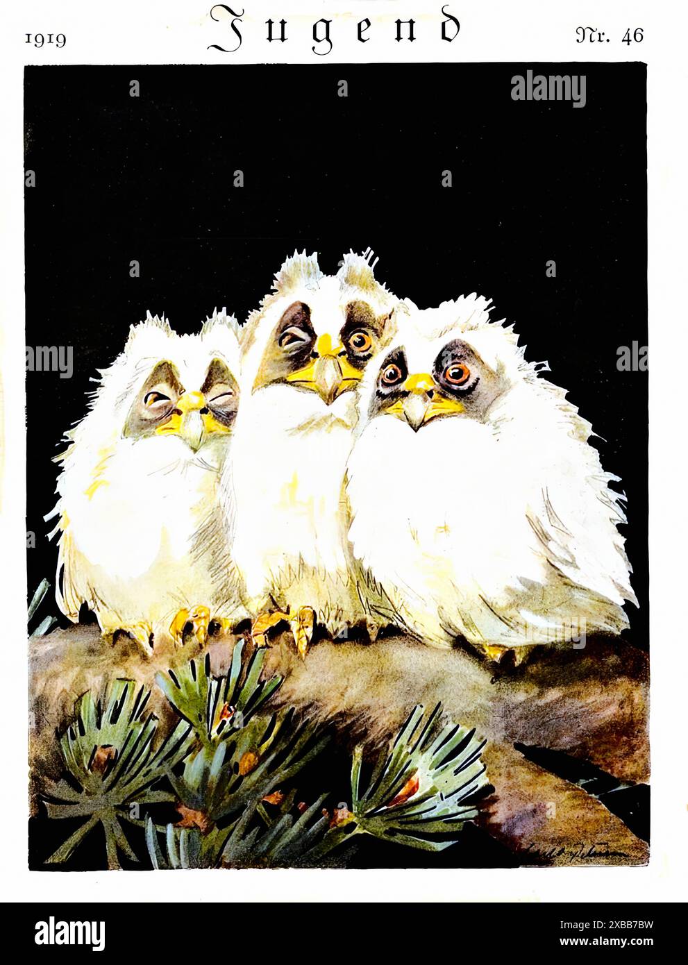 Jugend Cover 1919. Vintage Illustrated Magazine Cover Stockfoto