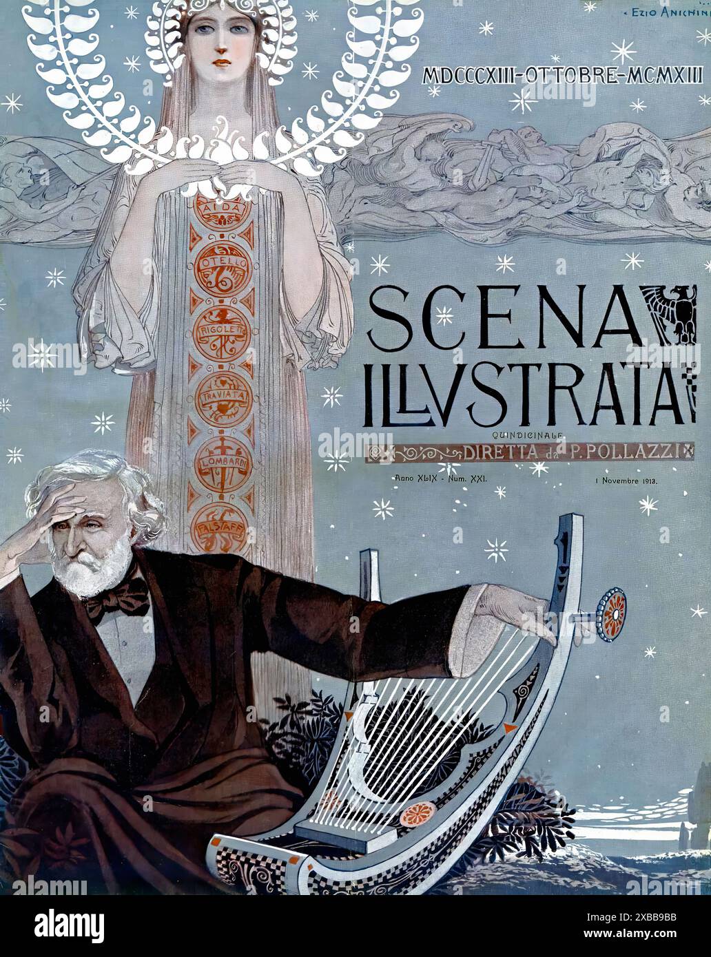 ANICHINI Ezio Scena Illustrata Rivista Quindicinale d'Arte e Letteratura 1. Oktober 1913 Stockfoto