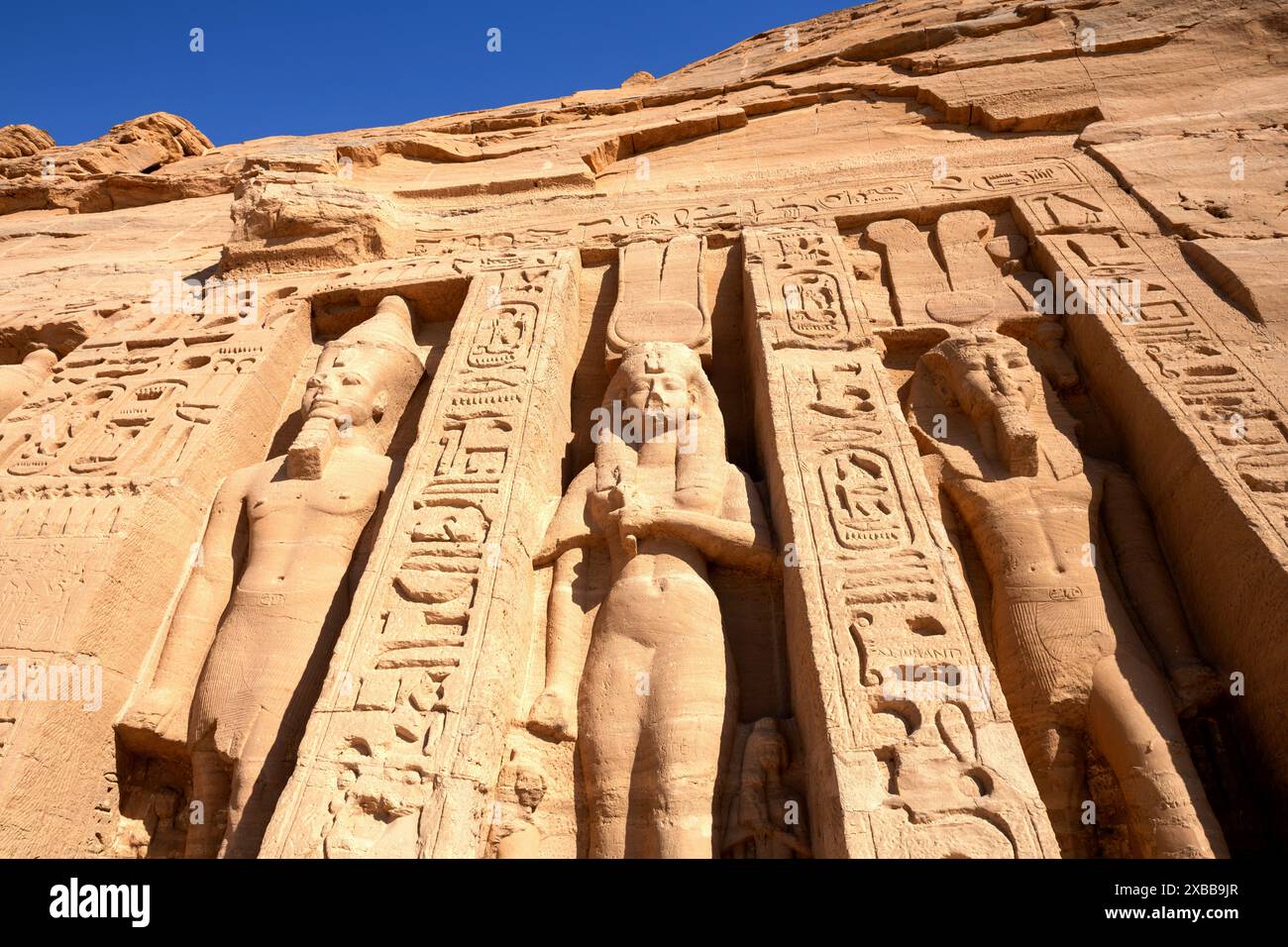 Hathor-Tempel der Nefertari in Abu Simbel Stockfoto
