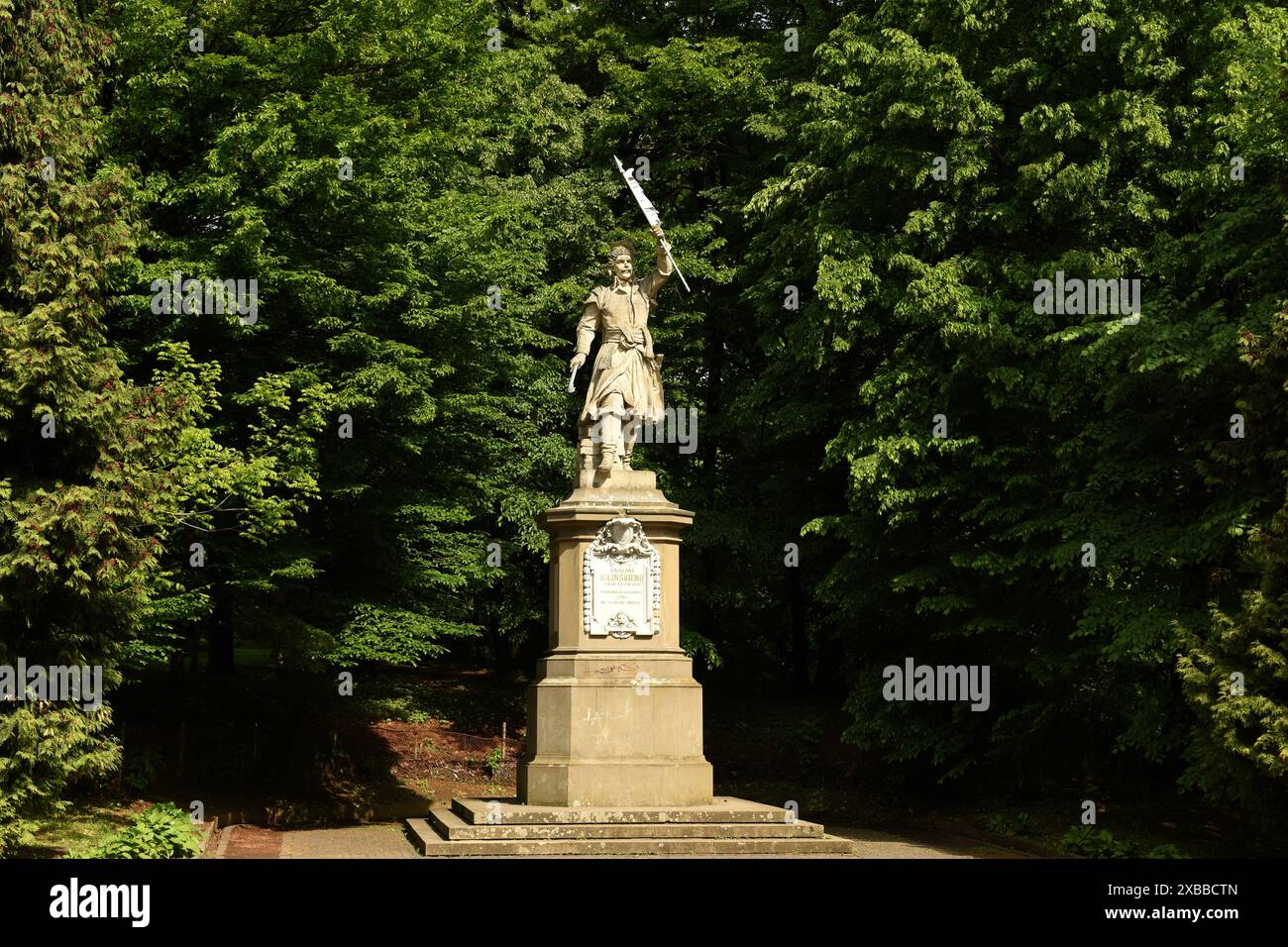 Eine Statue von Jan Kilinski im Stryiskyi Park in Lemberg, Ukraine Stockfoto