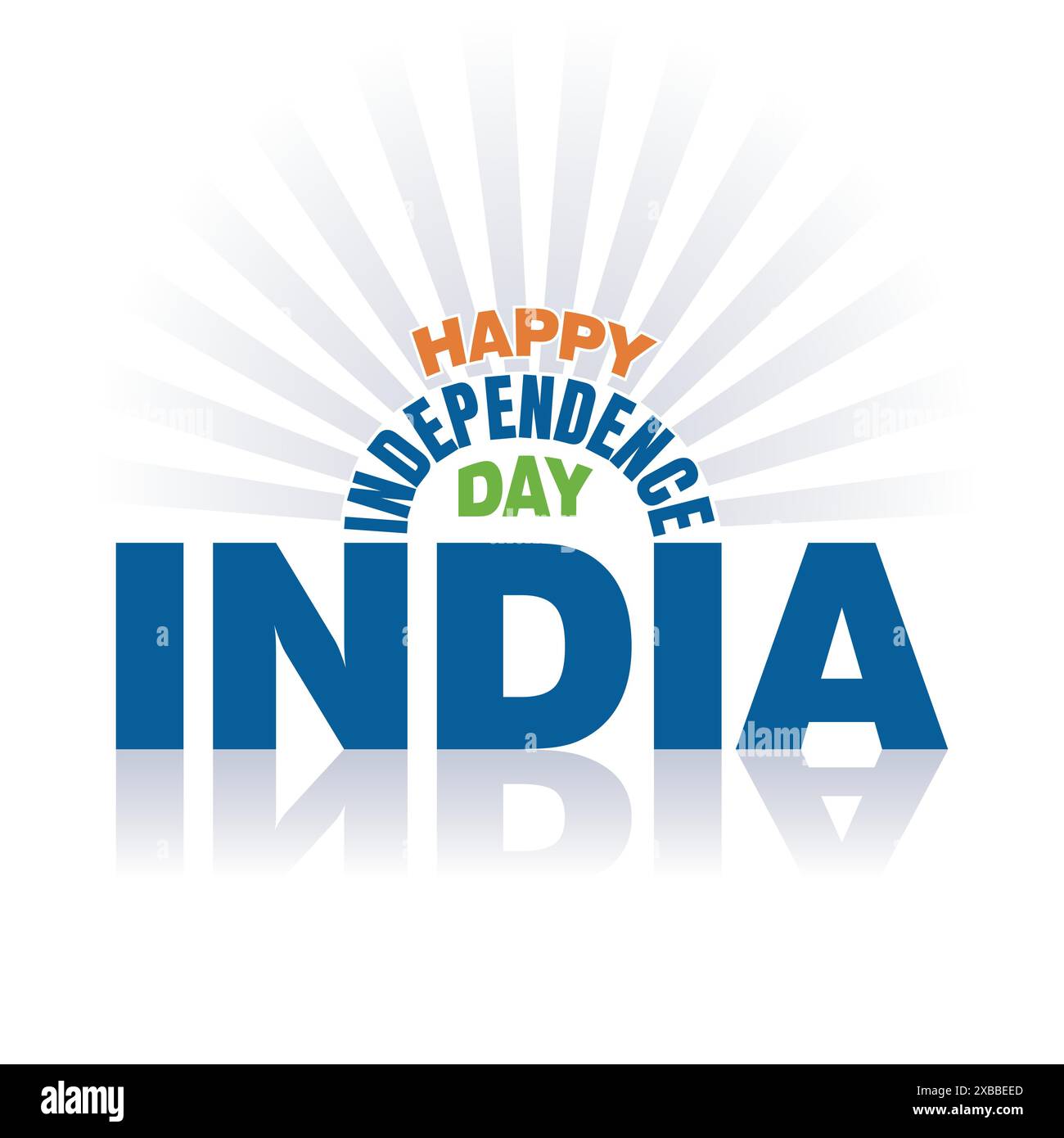 Happy Independence Day Indien Poster. 15. August Unabhängigkeitstag Indien Feier Grußkarte Vorlage. Social-Media-Post für Indien Urlaub. Stock Vektor