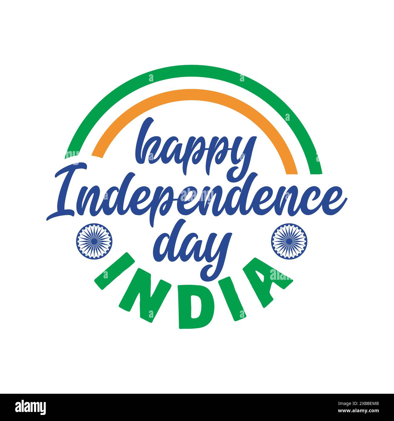 Happy Independence Day Indien Poster. 15. August Unabhängigkeitstag Indien Feier Grußkarte Vorlage. Social-Media-Post für Indien Urlaub. Stock Vektor