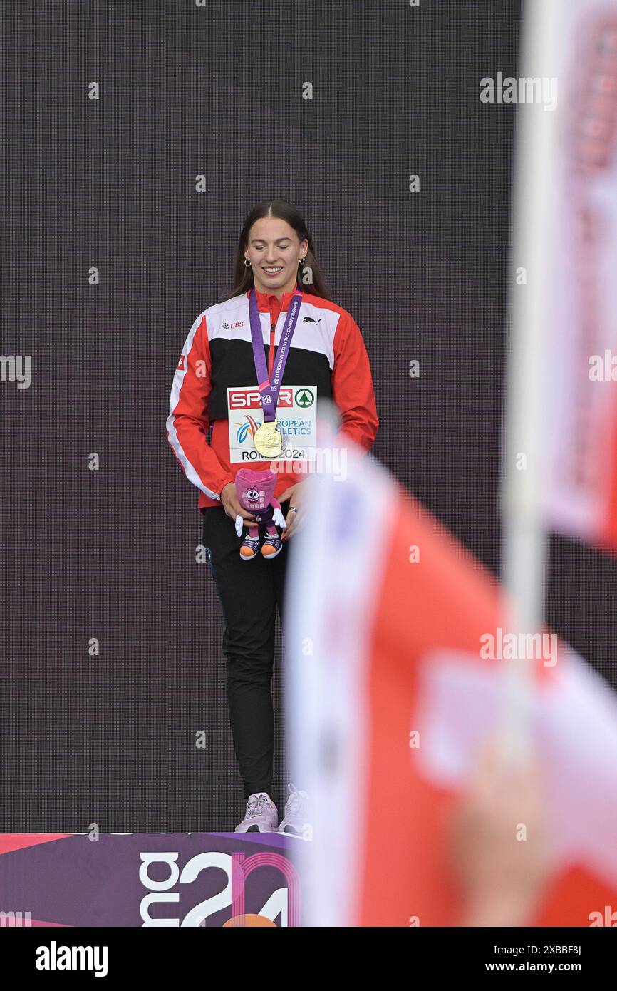 Olympiastadion, Rom, Italien - Angelica MOSER Goldmedaille Pole Vault Frauen während der Leichtathletik-Europameisterschaft 2024 Tag 5, 11. Juni 2024 (Foto: Roberto Ramaccia/SIPA USA) Credit: SIPA USA/Alamy Live News Stockfoto