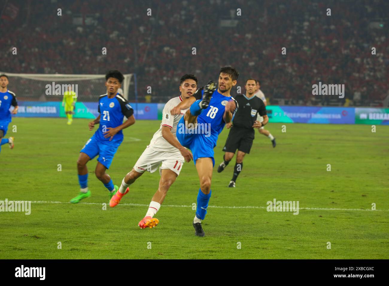 Jakarta, Indonesien, 11. Juni 2024 JESPER NYHOLM trat am 11. Juni 2024 im Stadion Utama Gelora Bung Karno in Jakarta Indonesien bei der Qualifikation für die FIFA-Weltmeisterschaft 2026 (AFC) und AFC-Qualifikation für den asiatischen Cup 2027 im Stadion Utama Gelora Bung Karno in Jakarta Indonesien an, Credit Shaquille Fabri/Alamy Live News Stockfoto