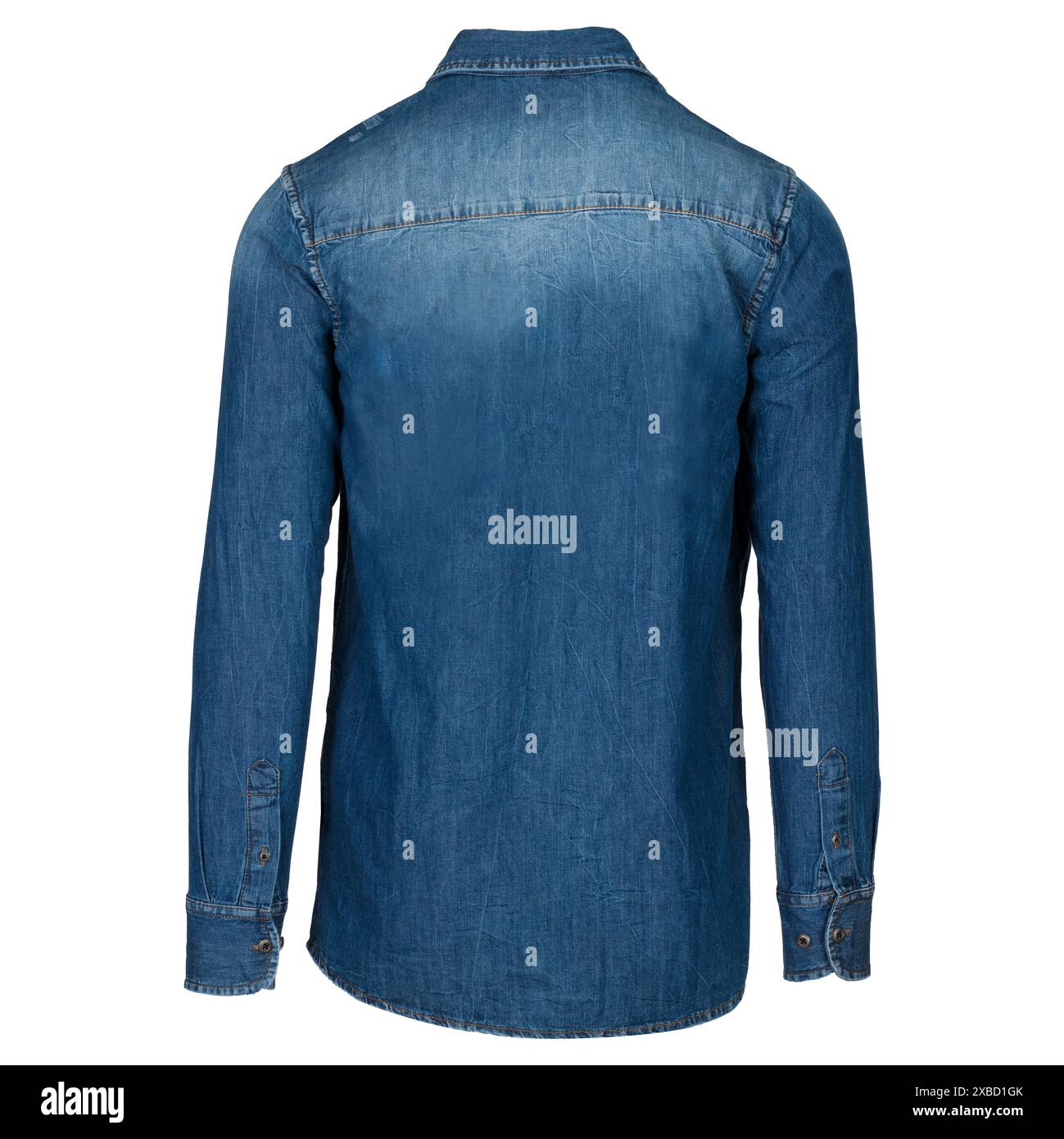 Rückansicht des Denim-Hemdes Stockfoto