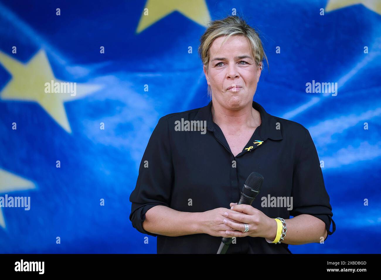 07.06.2024, Köln, Wahlkampfveranstaltung Bündnis 90 die Grünen - Politikerin Mona Neubaur Ministerin für Wirtschaft, Industrie, Klimaschutz und Energie des Landes Nordrhein-Westfalen Nordrhein-Westfalen Deutschland *** 07 06 2024, Köln, Wahlkampfveranstaltung Bündnis 90 die Grünen Politikerin Mona Neubaur Ministerin für Wirtschaft, Industrie, Industrie, Klimaschutz und Energie des Landes Nordrhein-Westfalen Nordrhein-Westfalen Deutschland Stockfoto