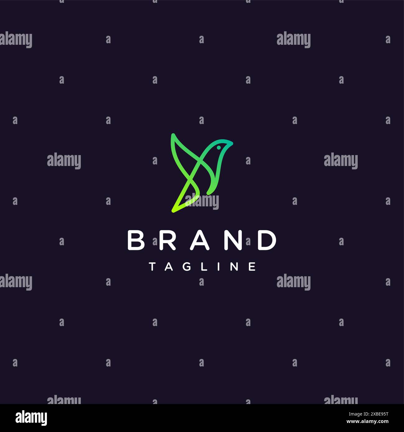 Vogelsymbol mit Y-Logo. Vogelsymbol – Silhouette – Logo-Design. Stock Vektor