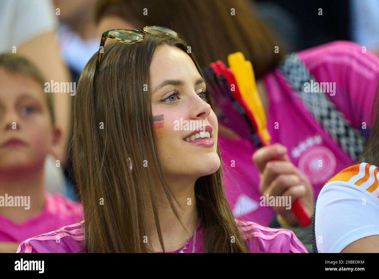 DFB-Fan im Freundschaftsspiel DEUTSCHLAND - GRIECHENLAND 2-1 in Vorbereitung auf die Europameisterschaft 2024 am 3. Juni 2024 in Nürnberg. Fotograf: Peter Schatz Stockfoto