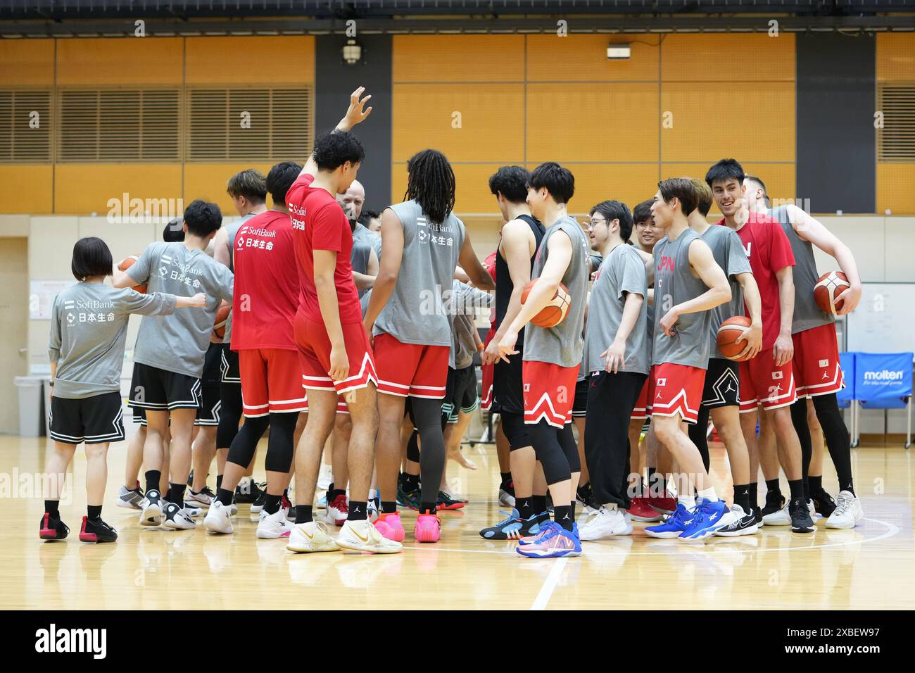 Tokio, Japan. Juni 2024. Japan Team Group Basketball : Japan Männer Nationalmannschaft Training Session im Ajinomoto National Training Cener in Tokio, Japan . Quelle: AFLO SPORT/Alamy Live News Stockfoto