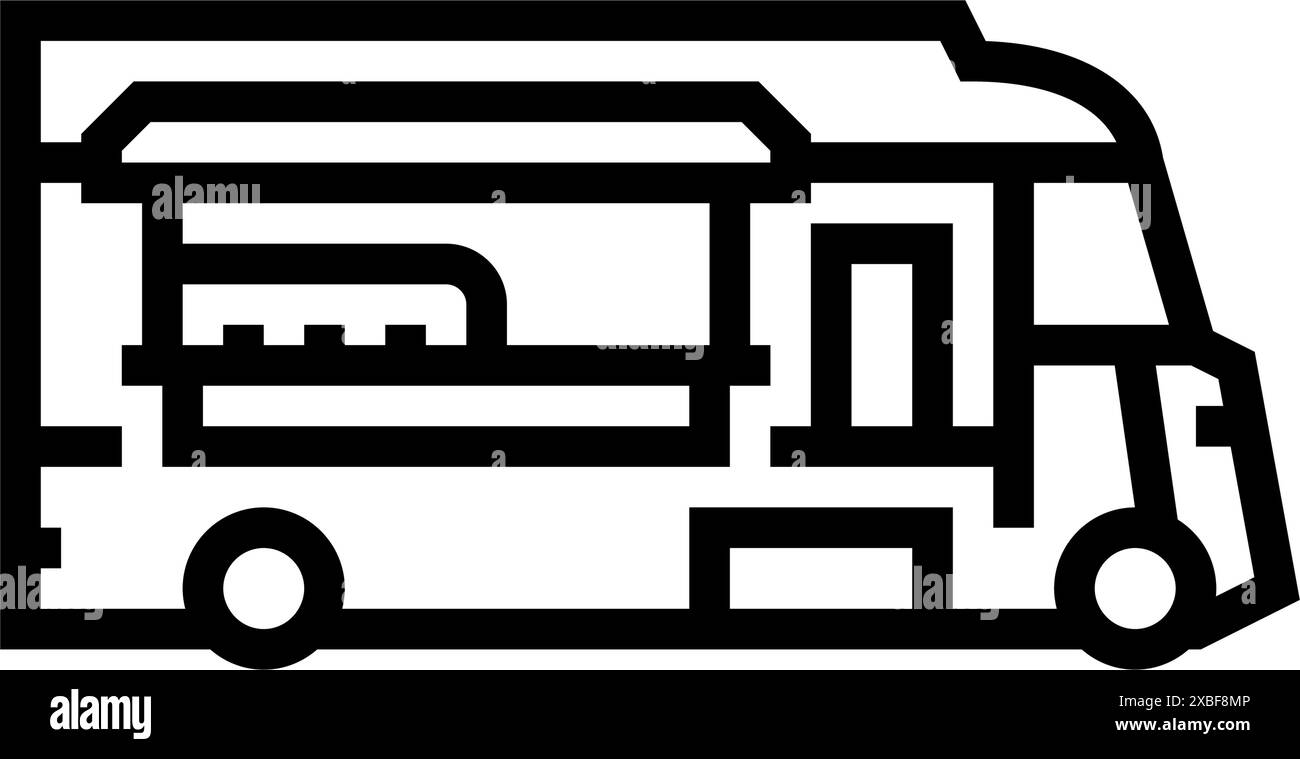 Food Truck Street Cafe Linie Symbol Vektor Illustration Stock Vektor