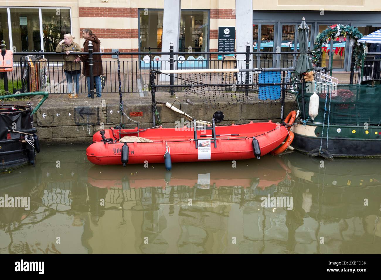 Red Boat Rental River Witham, Riverside North, Lincoln City, Lincolnshire, England, UK Stockfoto