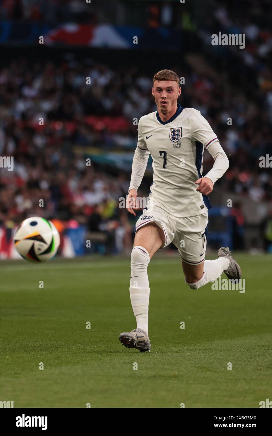 Cole Palmer of England - England / Island, International Friendly, Wembley Stadium, London, UK - 7. Juni 2024 nur zur redaktionellen Verwendung Stockfoto