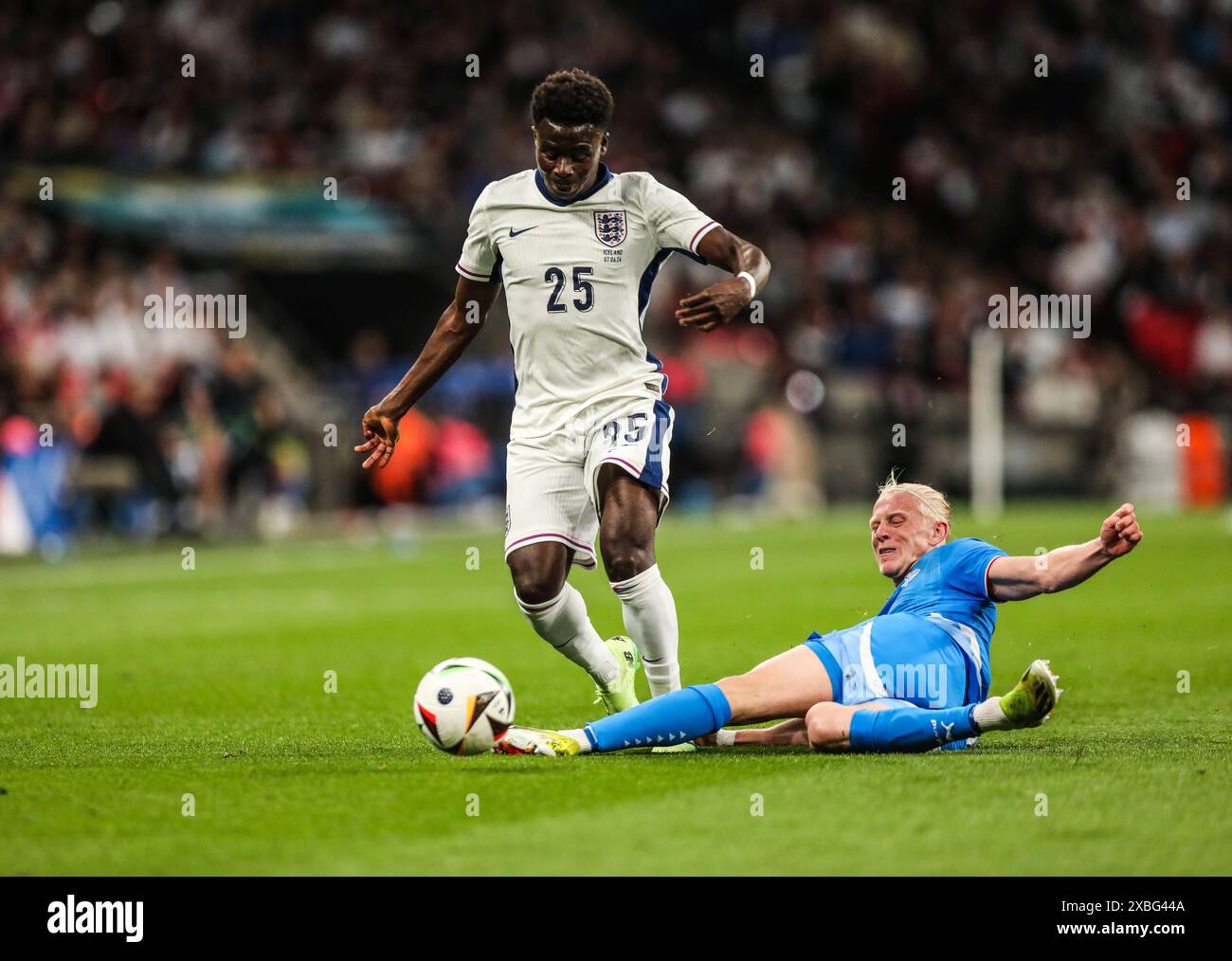 Bukayo Saka of England - England gegen Island, International Friendly, Wembley Stadium, London, UK - 7. Juni 2024 nur redaktionelle Verwendung Stockfoto