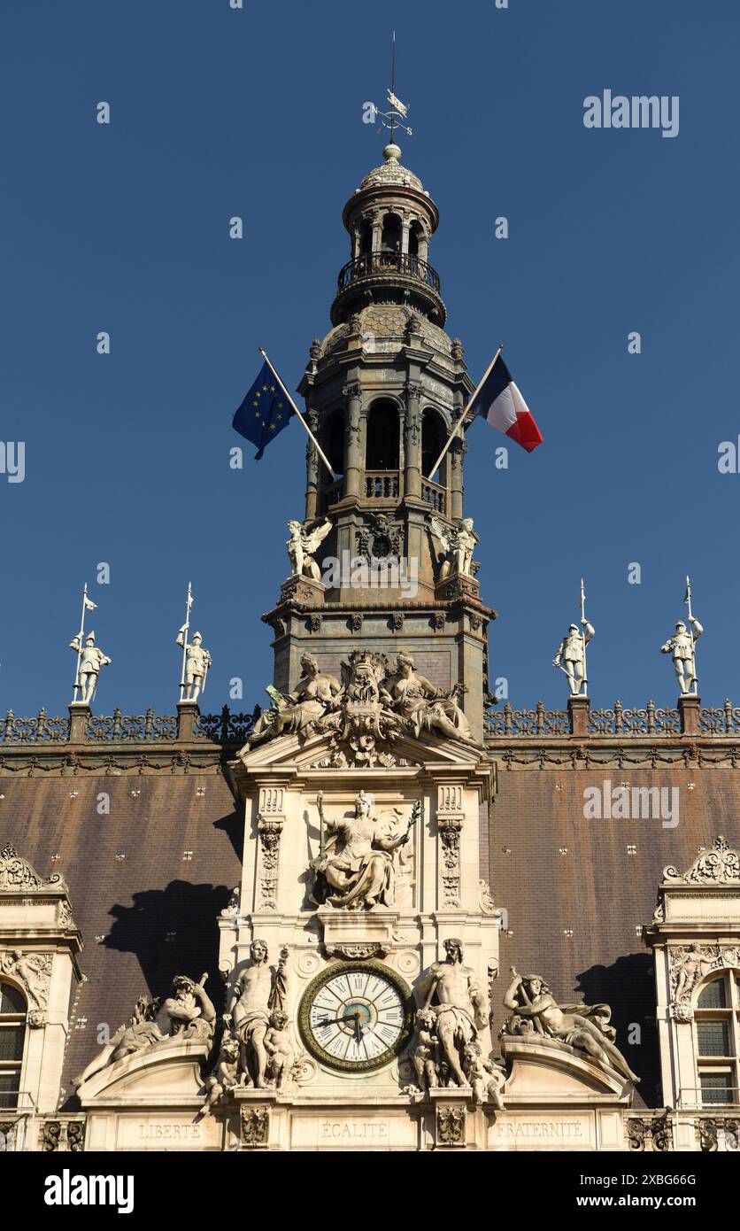 Hôtel de Ville (Rathaus) in Paris, Frankreich. Stockfoto