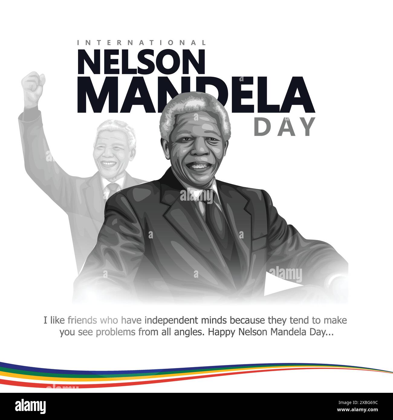 Happy Nelson Mandela International Day 18. Juli abstrakte Vektor-Illustration Design Stock Vektor