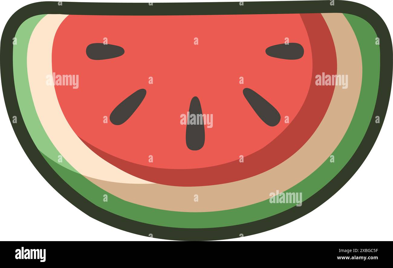 Niedliche Ikone einer Wassermelonenscheibe Stock Vektor