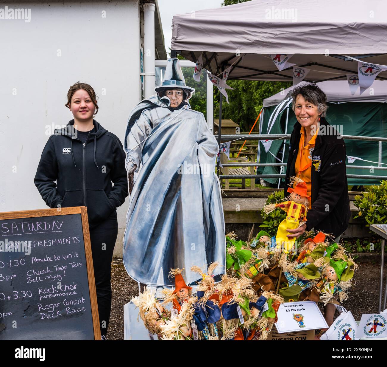 East Budleigh Village Vogelscheuche Festival in Aid of All Saints Church. Stockfoto