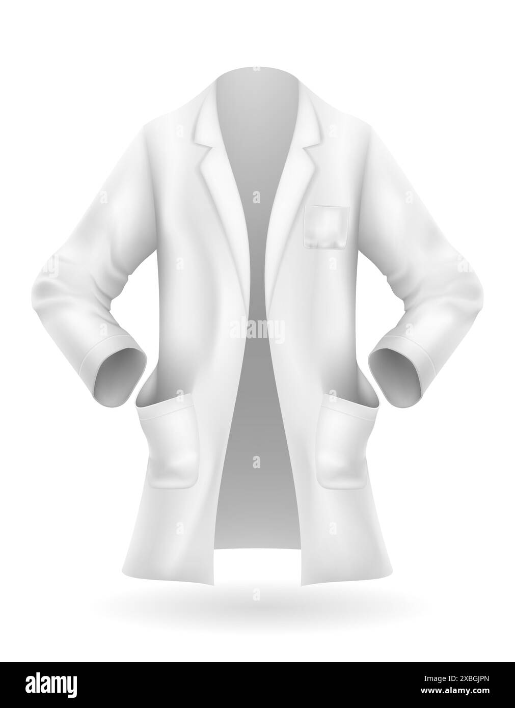 Doktor Uniform Robe Arbeit Kleidung Vektor Illustration isoliert auf weißem Hintergrund Stock Vektor