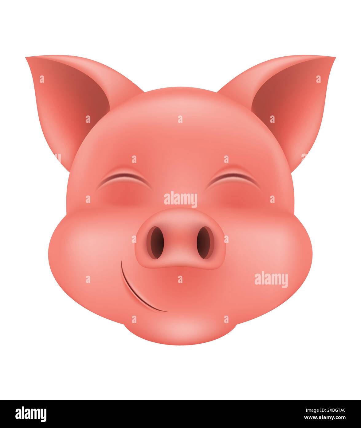 Schweine-Schnauze-Emoji-Aufkleber-Vektor-Illustration isoliert auf weißem Hintergrund Stock Vektor