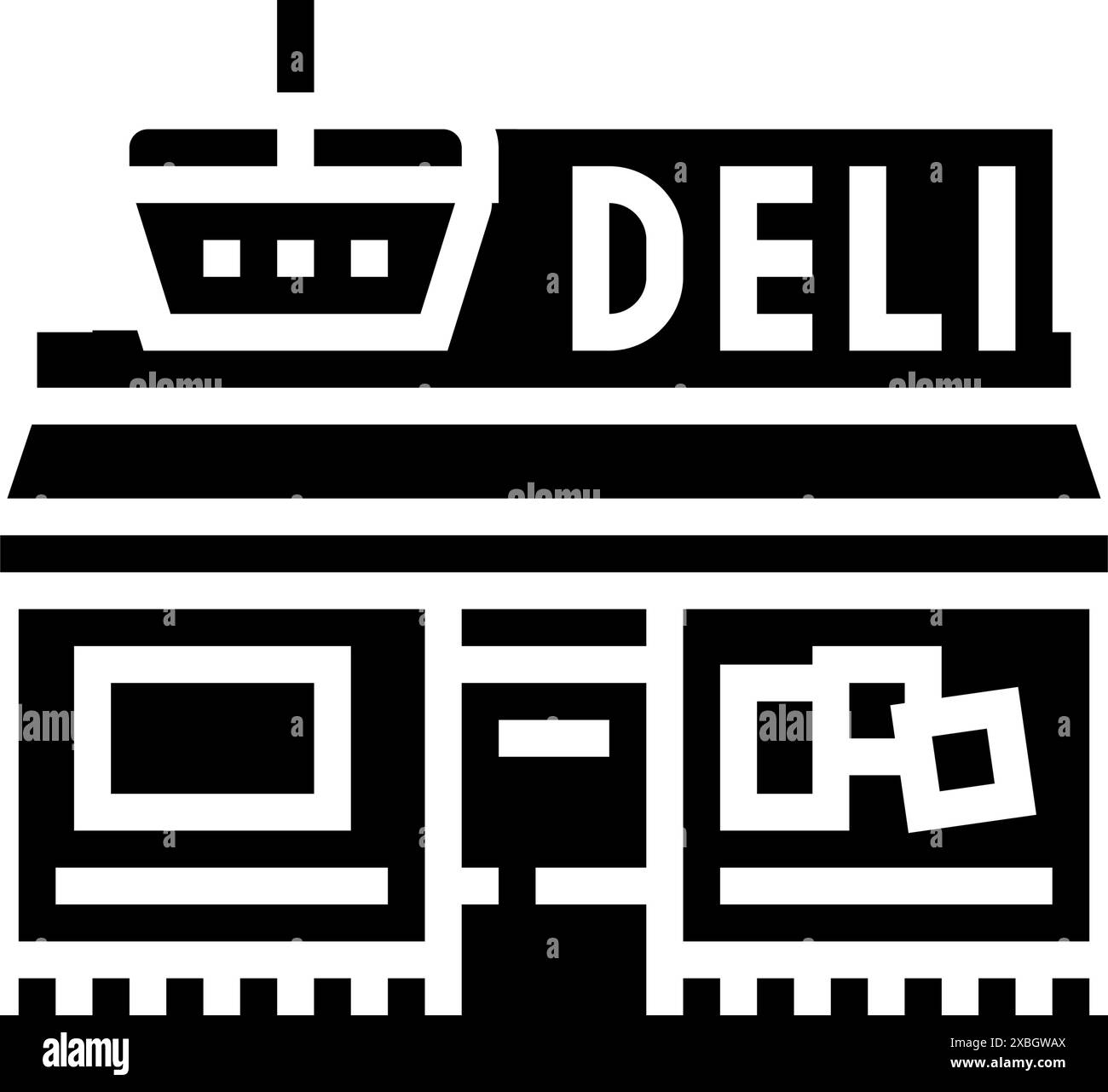 deli Street Food Café Glyph Icon Vektor Illustration Stock Vektor