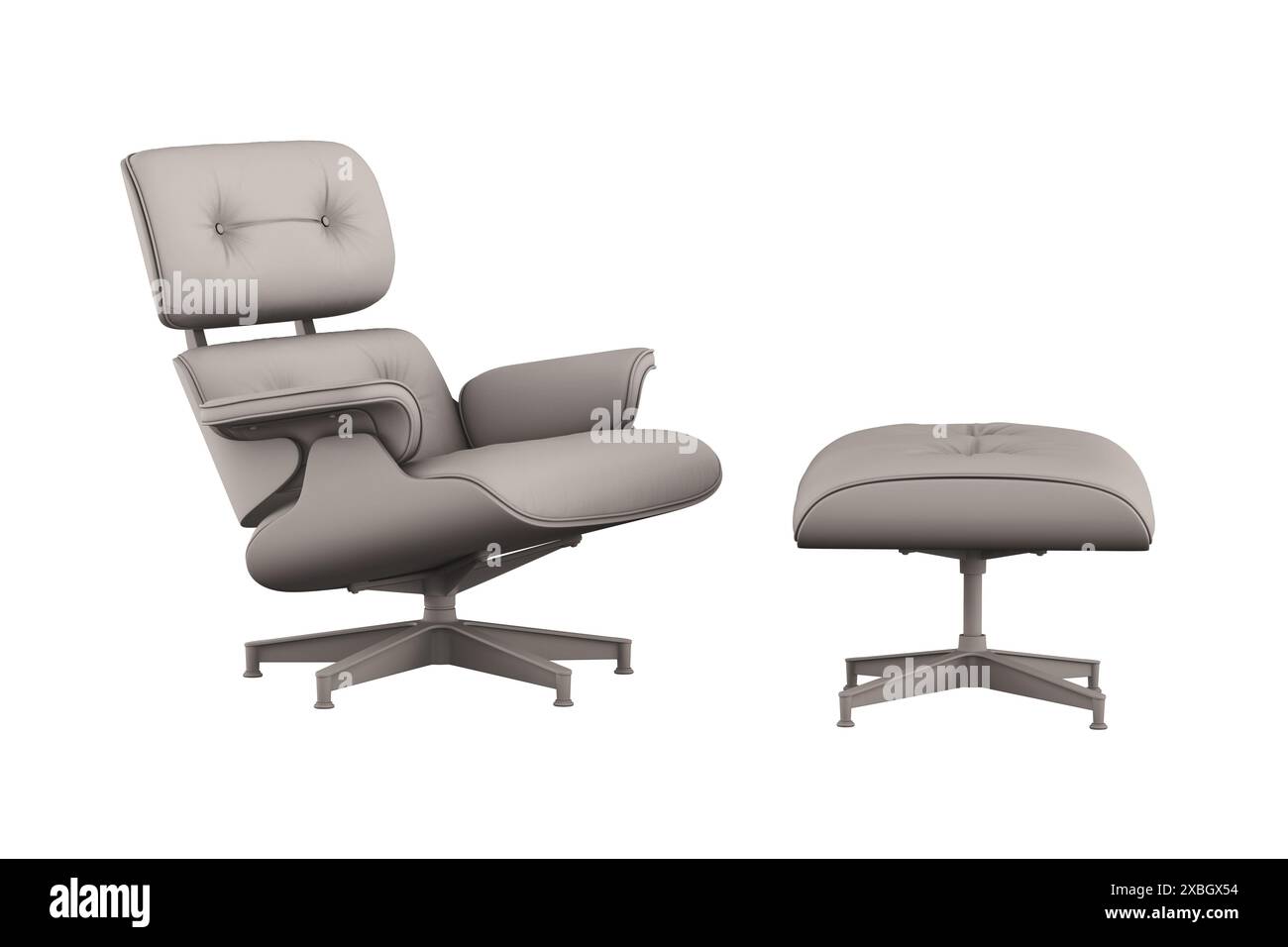 Hochwertiges 3D-Rendering des Vitra Eames Lounge Chair - einfarbig Stockfoto