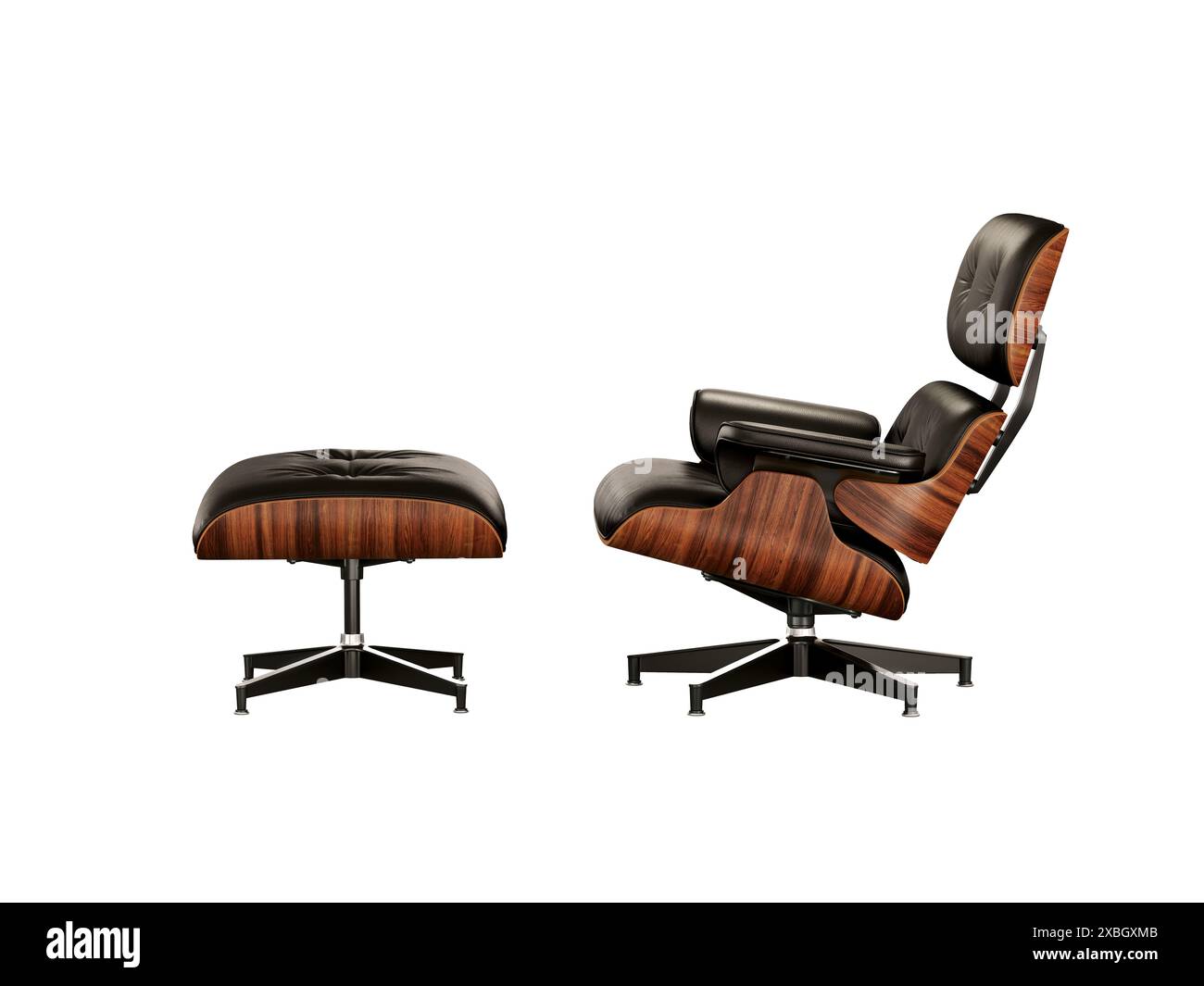 Hochwertiges 3D-Rendering des Vitra Eames Lounge-Stuhls Stockfoto