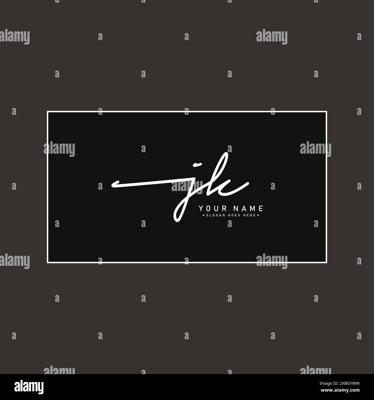 JK Simple Signature Logo - handgeschriebene Vektorvorlage für J und K Logo Stock Vektor