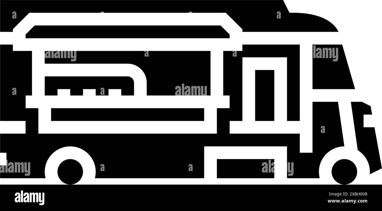 Food Truck Street Cafe Glyph Icon Vektor Illustration Stock Vektor