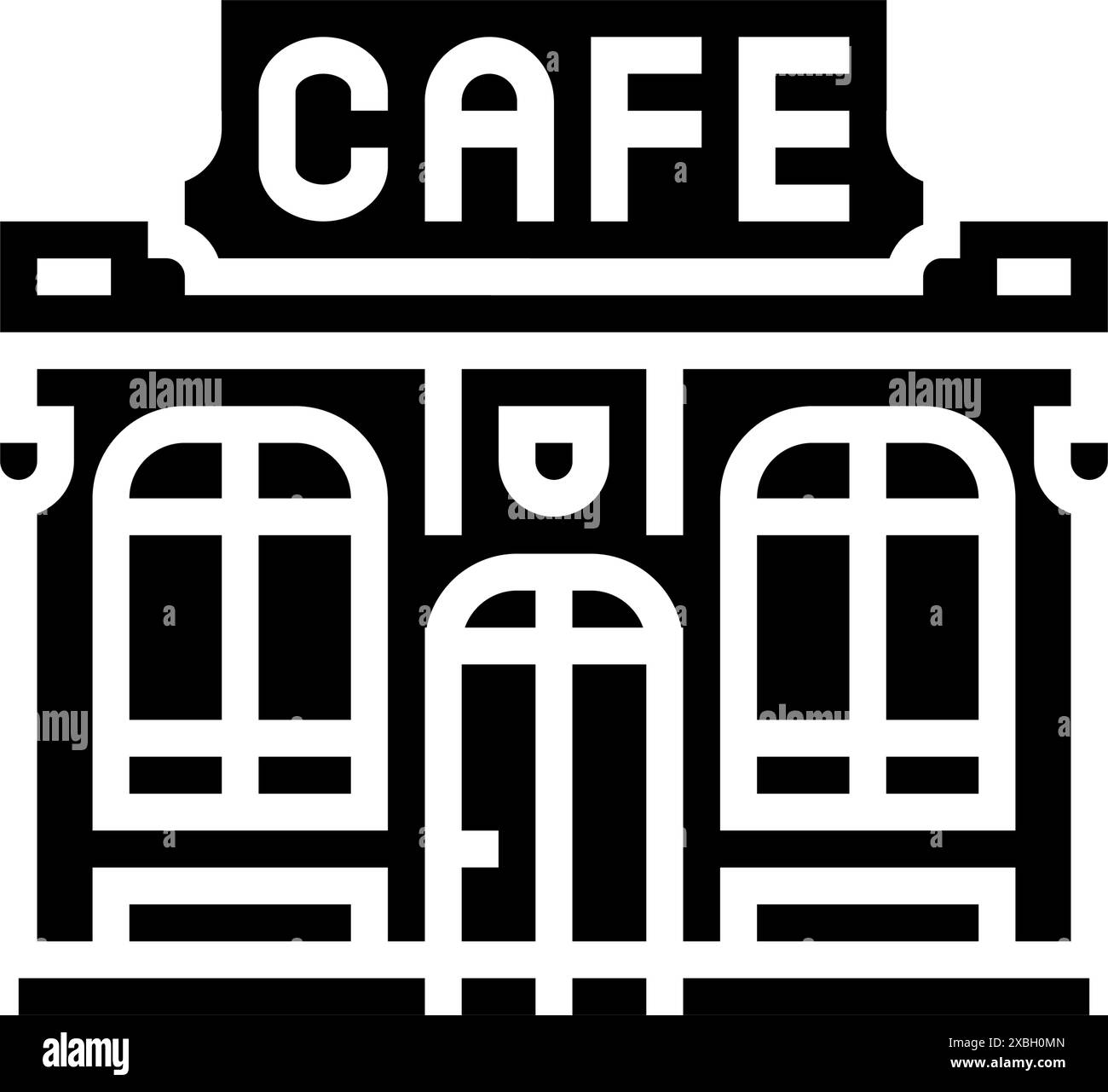 Retro Street Food Café Glyph Icon Vektor Illustration Stock Vektor