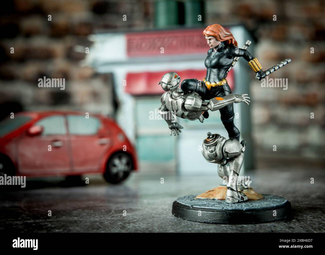 The Black Widow, Natasha Romanoff, malte Marvel Crisis Protocol Figur, Atomic Mass Games © Clarissa Debenham / Alamy Stockfoto