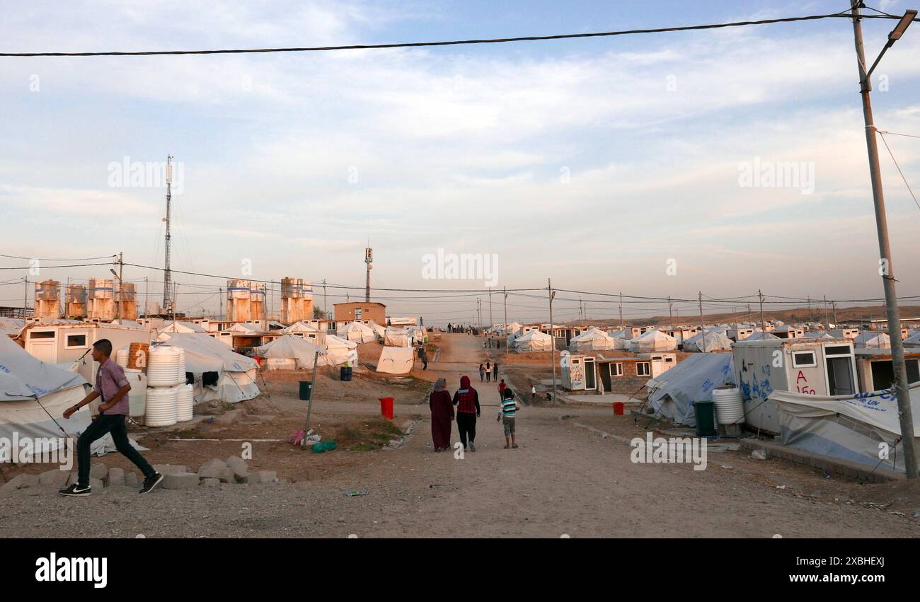 Das Bardarash-Lager für Binnenvertriebene in Irakisch-Kurdistan, 2019 Stockfoto