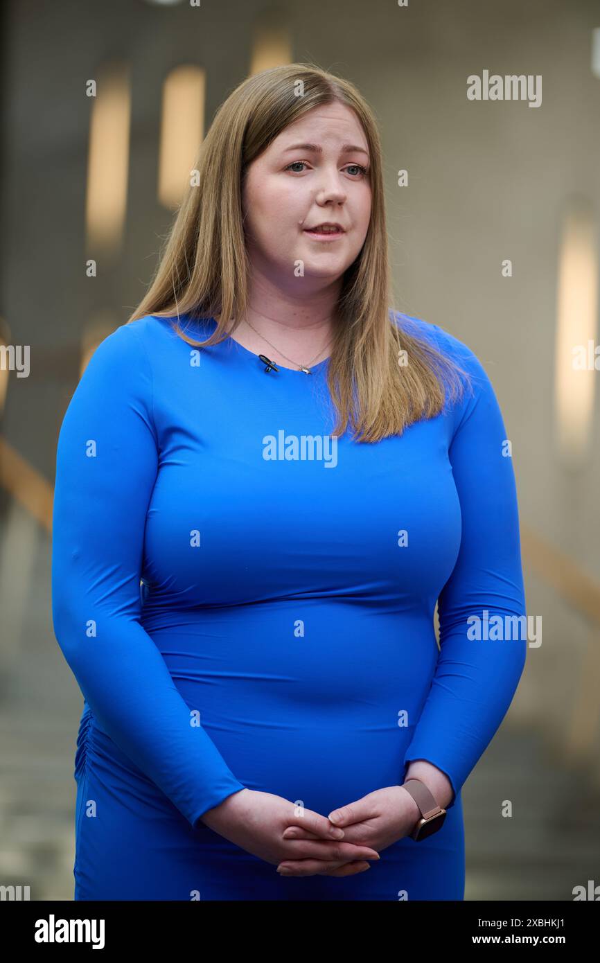 Edinburgh Schottland, Vereinigtes Königreich 12. Juni 2024. Scottish Green Party Gillian Mackay im Scottish Parliament for the Stage 3 Procedures: Abtreibungsdienste (Safe Access Zones) (Scotland) Bill. Credit sst/alamy Live News Stockfoto