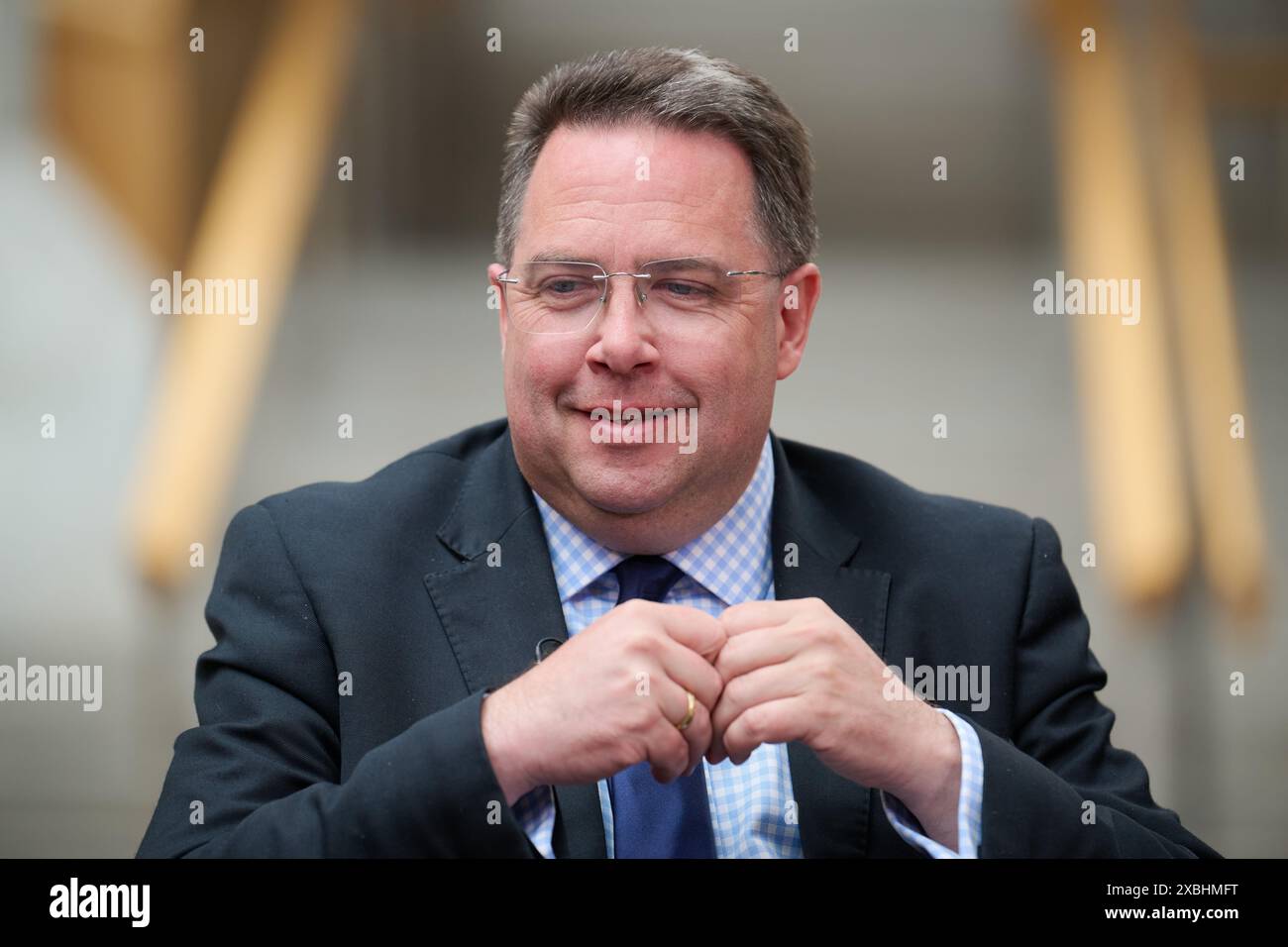 Edinburgh Schottland, Vereinigtes Königreich 12. Juni 2024. Die schottische Konservative und Unionistische Partei Craig Hoy im schottischen Parlament. Credit sst/alamy Live News Stockfoto