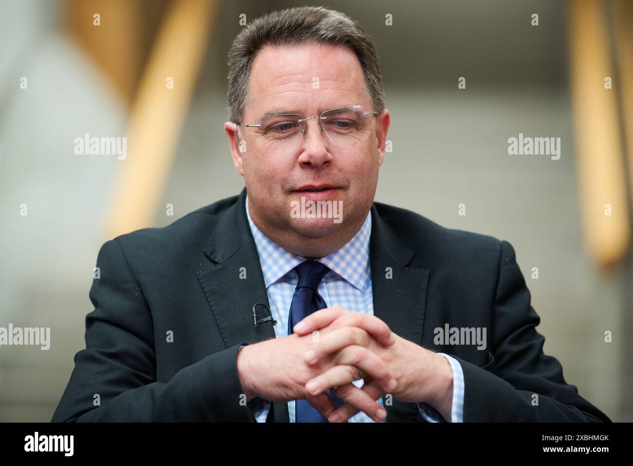 Edinburgh Schottland, Vereinigtes Königreich 12. Juni 2024. Die schottische Konservative und Unionistische Partei Craig Hoy im schottischen Parlament. Credit sst/alamy Live News Stockfoto