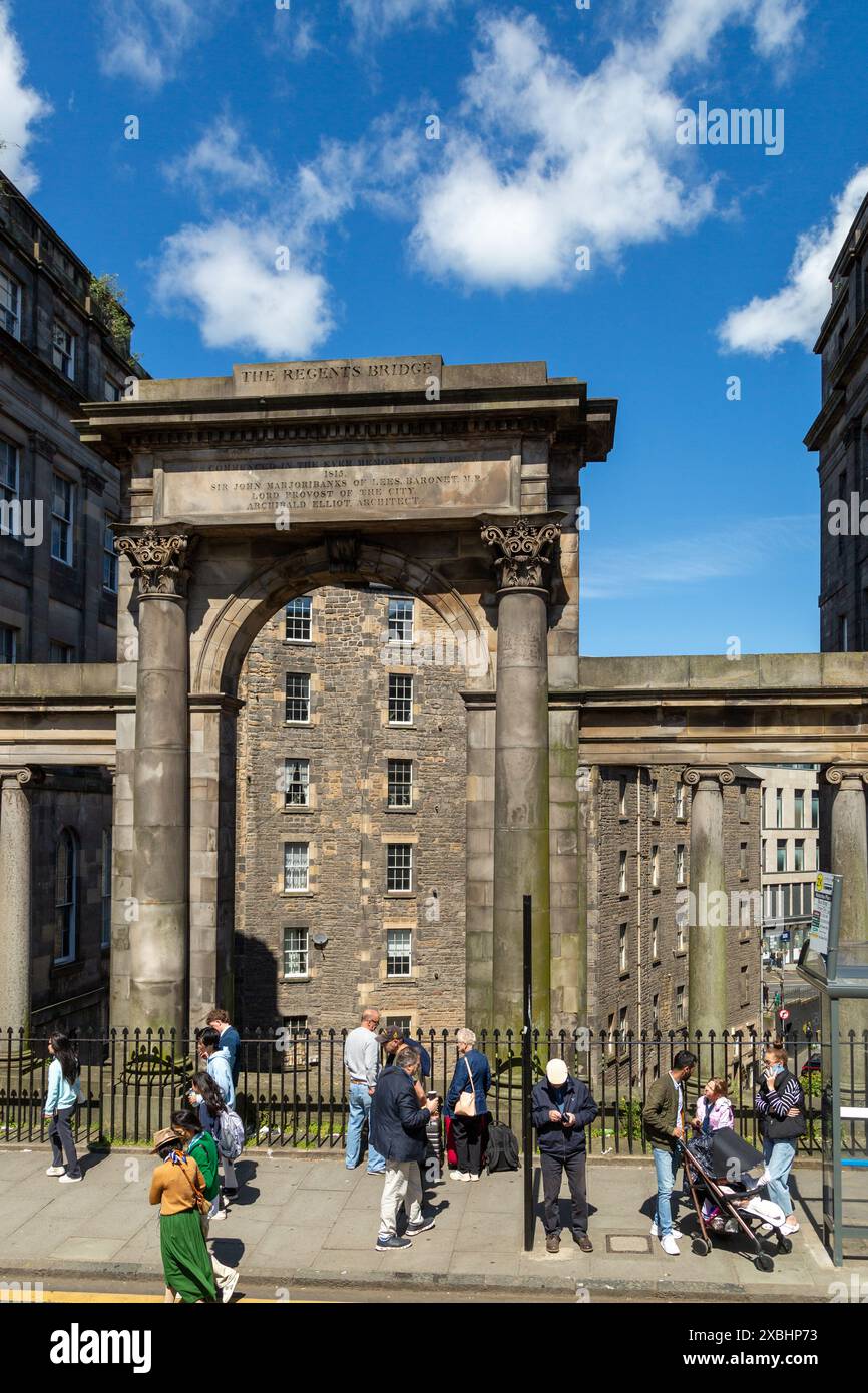 Regent Bridge, Waterloo Place, Edinburgh Stockfoto