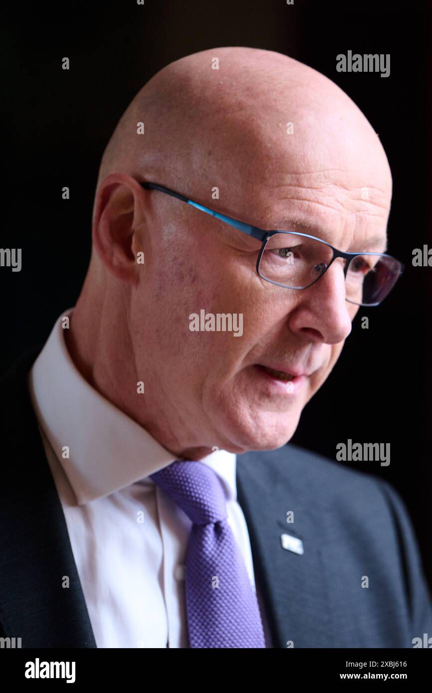 Edinburgh Schottland, Vereinigtes Königreich 12. Juni 2024. Erster schottischer Minister John Swinney im schottischen Parlament. Credit sst/alamy Live News Stockfoto