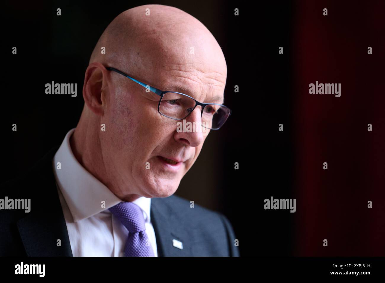 Edinburgh Schottland, Vereinigtes Königreich 12. Juni 2024. Erster schottischer Minister John Swinney im schottischen Parlament. Credit sst/alamy Live News Stockfoto