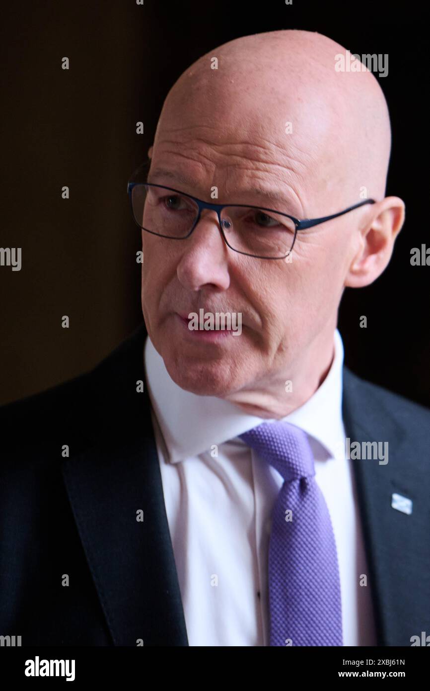 Edinburgh Schottland, Vereinigtes Königreich 12. Juni 2024. Erster schottischer Minister John Swinney im schottischen Parlament. Credit sst/alamy Live News Stockfoto