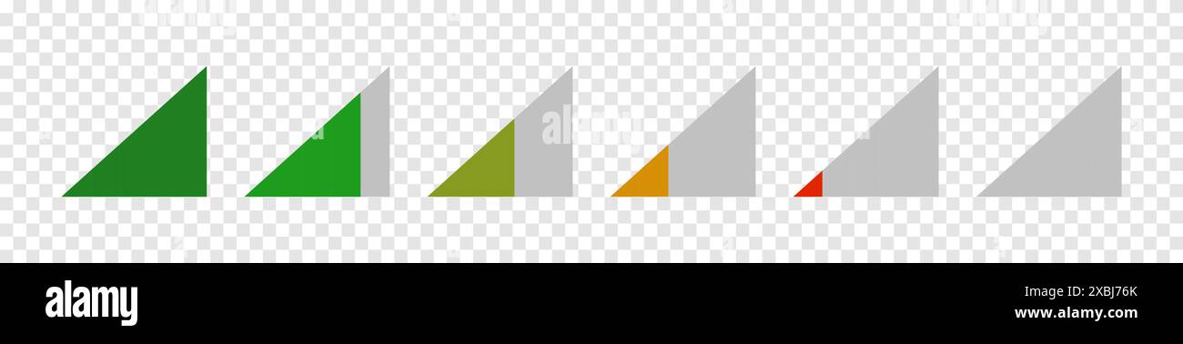 Satz von Symbolen für die Signalstärke der Kommunikation. Mobiltelefonempfangssymbole auf Mobiltelefonen und tragbaren Laptopgeräten. Vektorabbildung. Stock Vektor