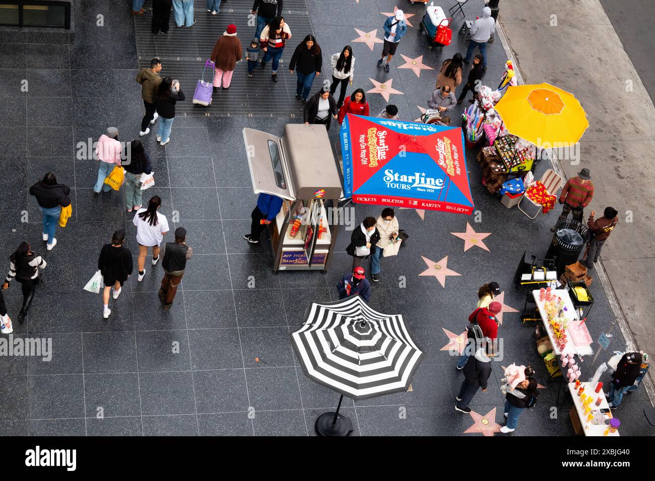 Messingstars auf dem Hollywood Walk of Fame, Hollywood Boulevard Los Angeles, Kalifornien USA Stockfoto