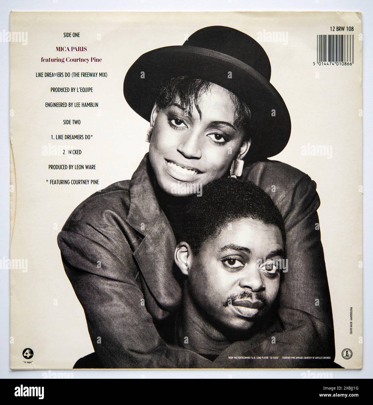 Rückseitencover der 12-Zoll-Single-Version von Like Dreamers Do von Mica Paris, die 1988 veröffentlicht wurde Stockfoto