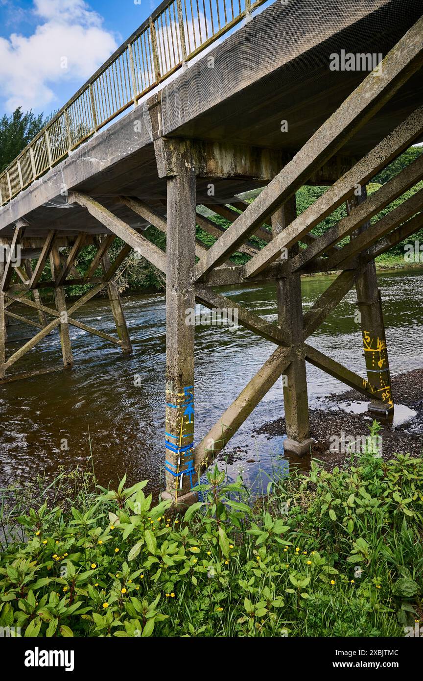 Die Old Tram Bridge über den River Ribble in Preston steht für den Abriss bereit Stockfoto