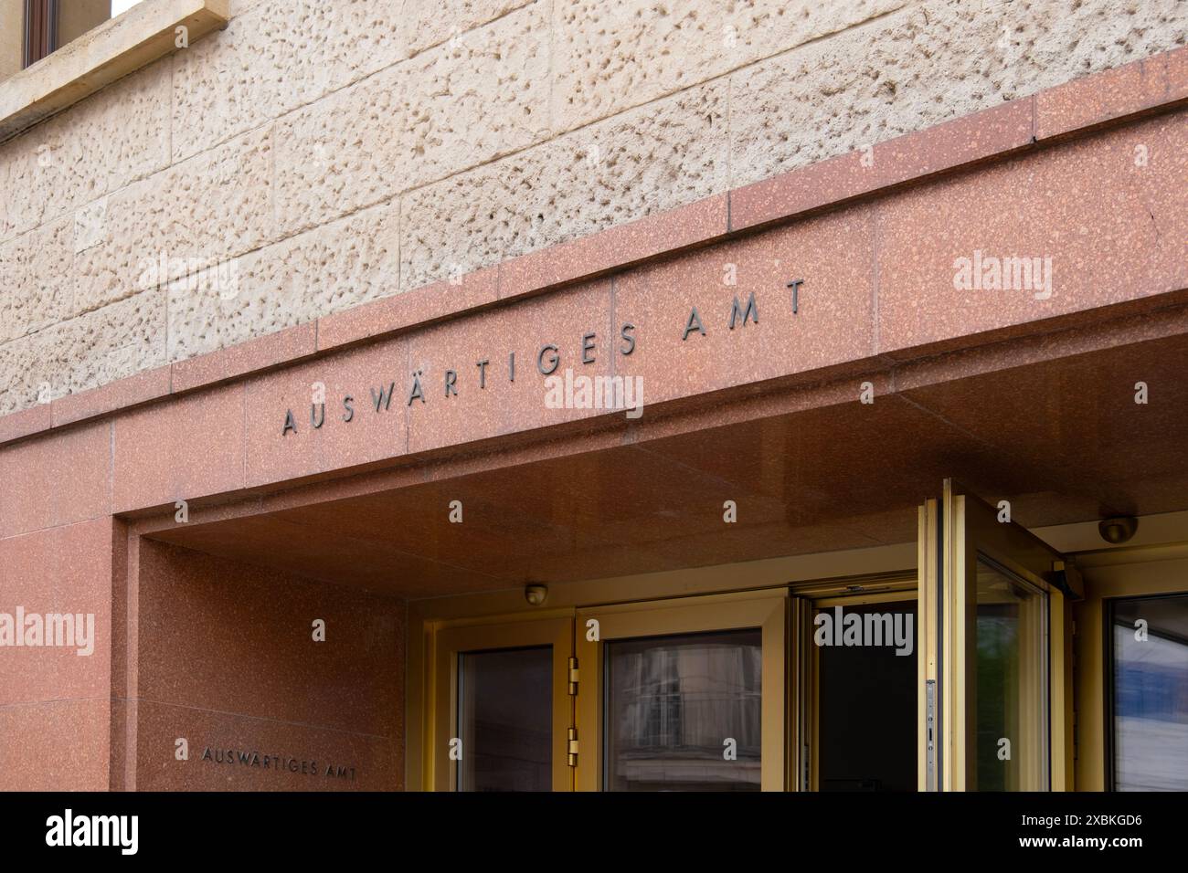 Vorderansicht Verwaltungsgebäude Fassade Auswärtiges Amt, Außenministerium, Wahrzeichen, ministerialgebäude Berlin Regierungspolitik, Deutsch d Stockfoto