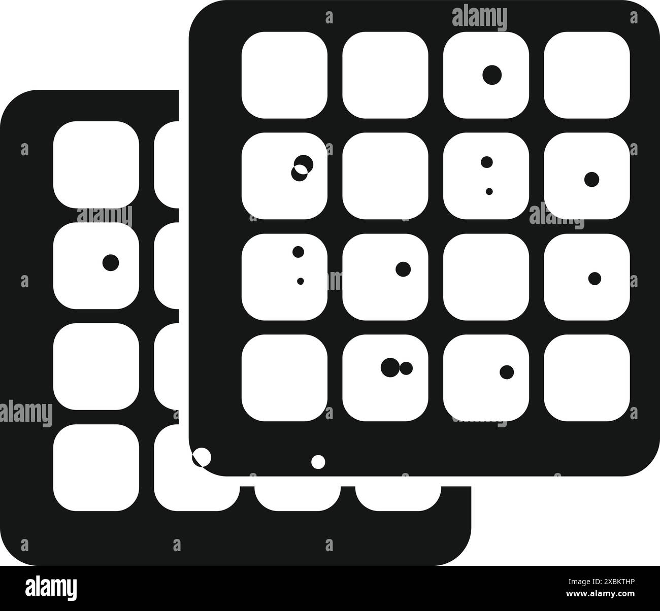Die schwarze Silhouette eines geschlossenen elektrischen Waffelbügeleisens sorgt für ein leckeres Frühstück Stock Vektor