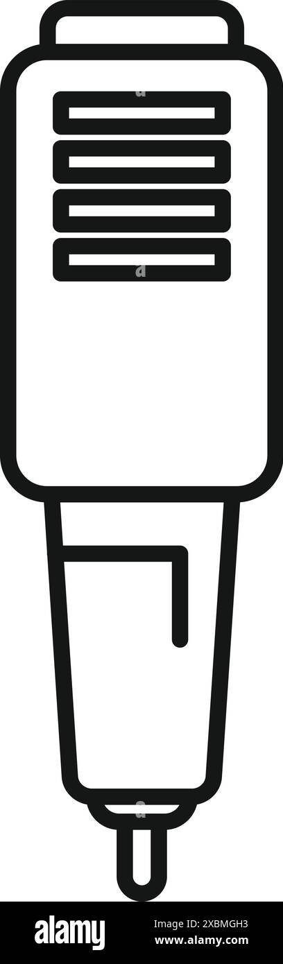 Elektrischer Stift für die Gravur, der von einem professionellen Graveur gehalten wird, der an seinem nächsten Projekt arbeitet Stock Vektor